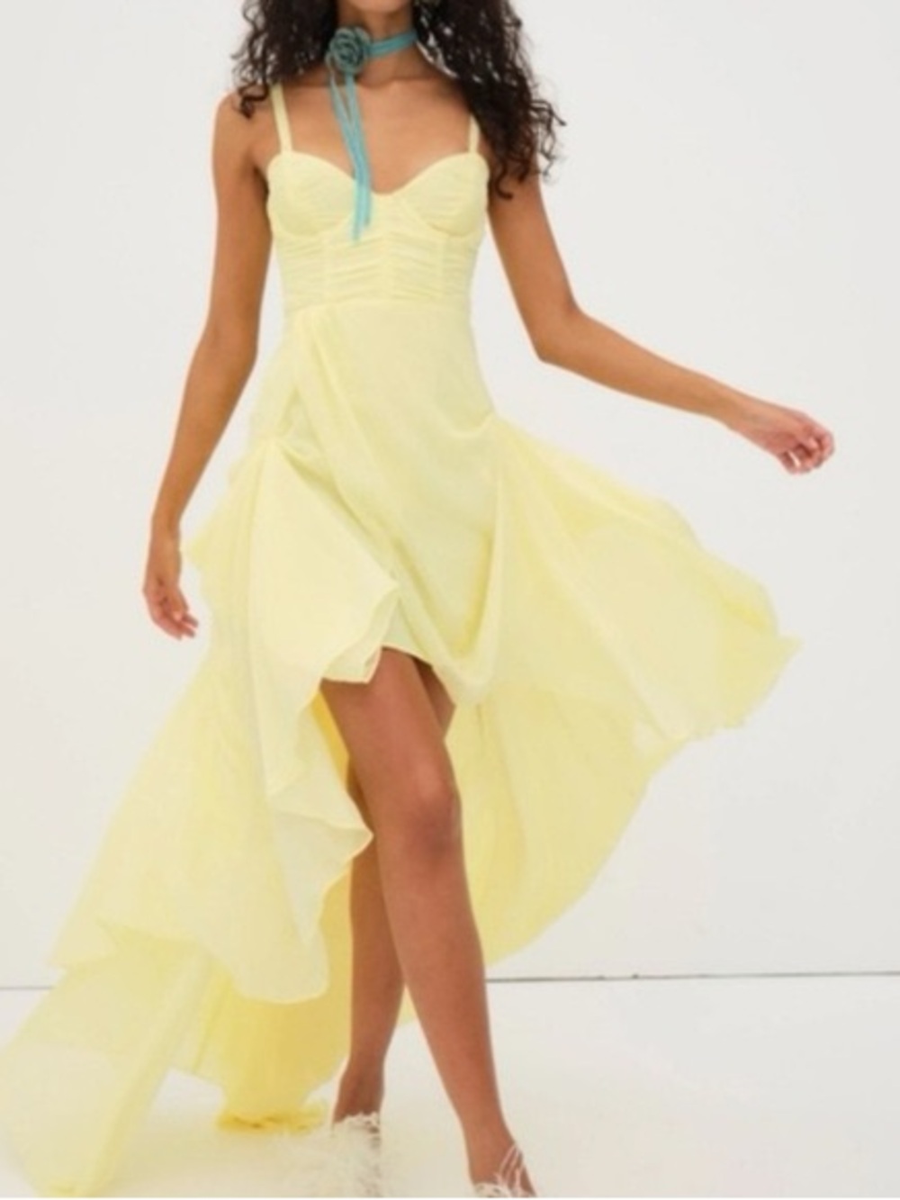 For Love And Lemons Yellow June Maxi Dress